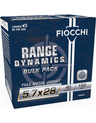 Fiocchi 5.7X28 40 Grain Full Metal Jacket 150 Rounds 3 Boxes per Case