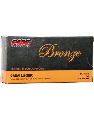 PMC 9 mm Luger 147 Grain Full Metal Jacket 50 Rounds 20 Boxes per Case