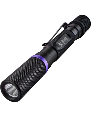 Police Security Flashlights 395NM UV Penlight Black with 2AAA Batteries