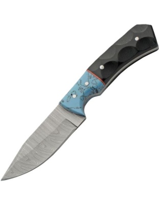 Szco Rite Edge 3" Turquoise Micarta Skinner with Leather Sheath
