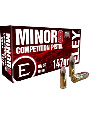 Eley Minor 9 Competition 9 mm 147 Grain Full Metal Jacket 50 Rounds 20 Boxes per Case