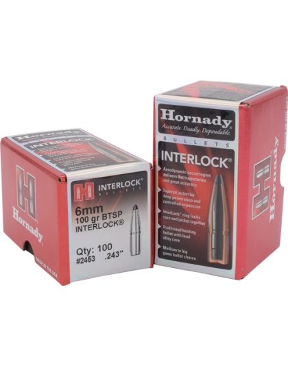 Hornady Bullets 6 mm.243 100 Grain Jacketed Soft Point Boat Tail 100 Count 25 Boxes per Case
