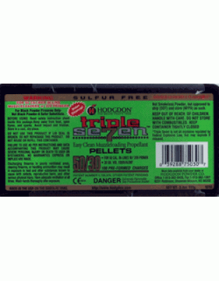 Hodgdon Triple Seven 30 Grain Pell 50 Caliber 100-Pack 12-Pack/Cs