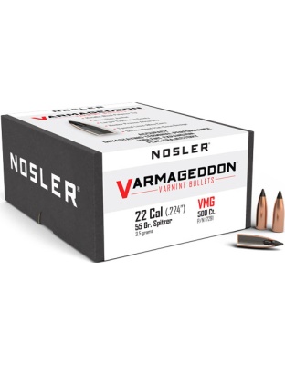 Nosler Bullets 22 Caliber.224 55 Grain Varmageddon Tipped 500 Count