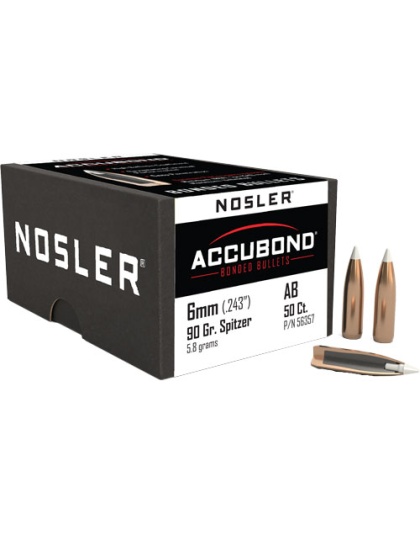 Nosler Bullets 6 mm.243 90 Grain Accubond 50 Count