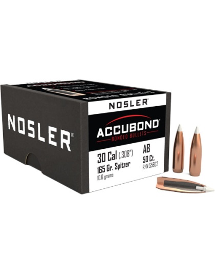 Nosler Bullets 30 Caliber.308 165 Grain Accubond 50 Count