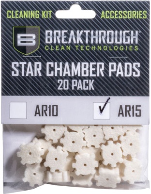 Breakthrough Clean AR-15 Star Chamber Pad 20-Pack with 8-32 Adtr