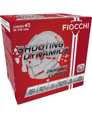 Fiocchi 20 Gauge 2.75" 7/8 Ounce #8 1210 Feet Per Second 250-Round Case