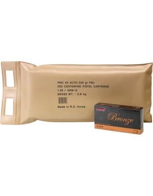 PMC 45 Automatic Colt Pistol 230 Grain Full Metal Jacket-Round Nose 250 Rounds Battle Pack 3BP/Cs