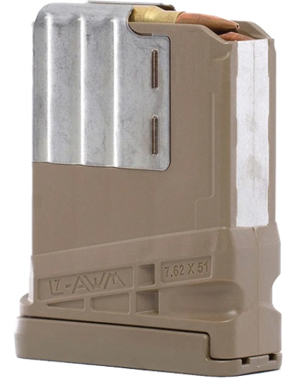 Lancer Magazine L7AWM Sr-25 7.62X51 5 Rounds Opaque Flat Dark Earth Gen 2