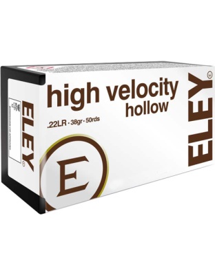 Eley High Velocity 22LR 38 Grain Hollow Point 50 Rounds 100 Boxes per Case