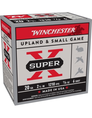 Winchester Ammunition Super-X 20 Gauge 2.75" 7/8 Ounce #6 1210 Feet Per Second 250 Rounds Case