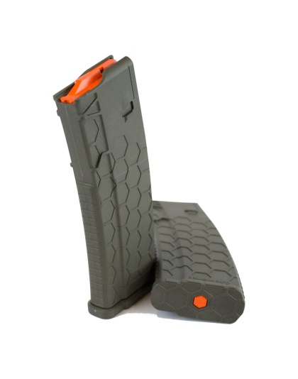 Sentry Hexmag Series 2 AR-15/M4/M16 Rifle Magazine OD Green with Orange Follower .223/5.56x45mm 30/rd
