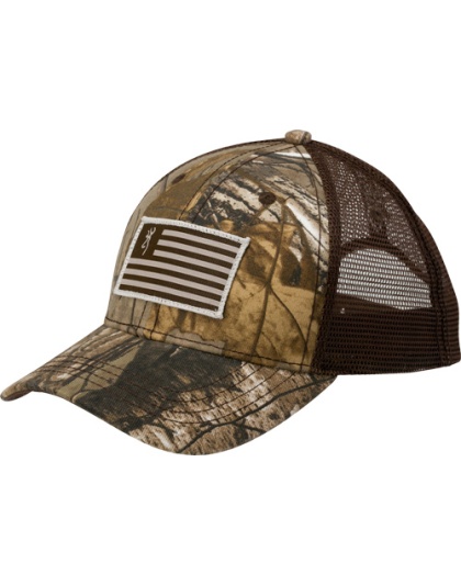 Browning Cap Patriot Flag/Buck Mark Patch Realtree Xtra Adjustable