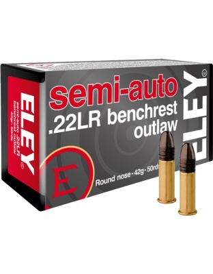 Eley Outlaw Semiauto Benchrest 22LR 42 Grain 50 Rounds 100 Boxes per Case