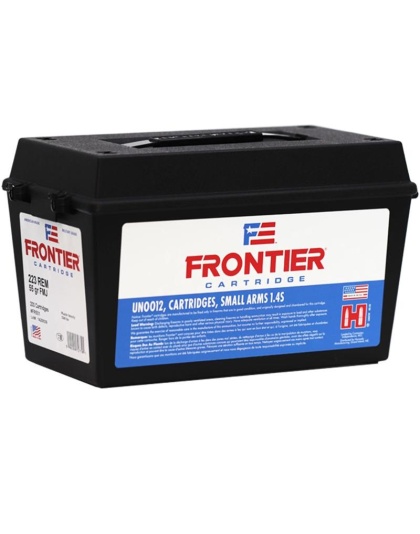 Hornady Frontier Rifle Ammunition .223 Rem 55gr FMJ 1282 fps 200/ct (Ammo Can)