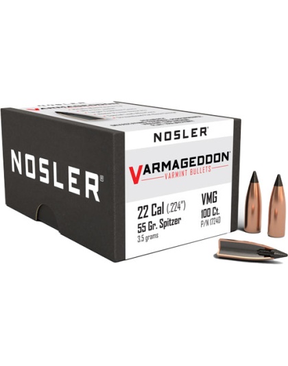 Nosler Bullets 22 Caliber.224 55 Grain Varmageddon Tipped 100 Count