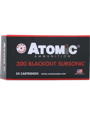 Atomic Ammunition 300 AAC 220 Grain Subsonic Hollow Point Boat Tail 50 Rounds
