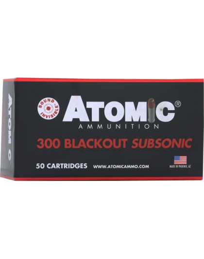 Atomic Ammunition 300 AAC 220 Grain Subsonic Hollow Point Boat Tail 50 Rounds