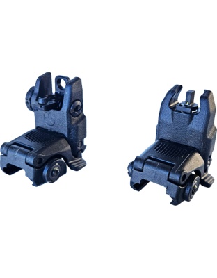 HiViz Folding AR Back Up Sight Set with Tritium Post Picatinny Rails