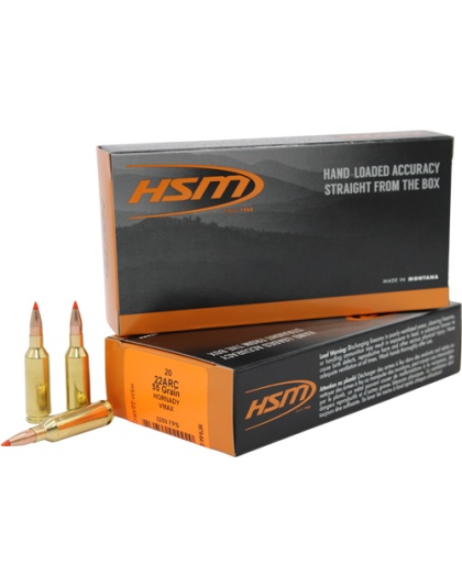 HSM Ammo 22 Arc 55 Grain V-Max 20 Rounds