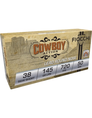 Fiocchi 38 Smith & Wesson Short 145 Grain Lead-Round Nose 50 Rounds 20 Boxes per Case