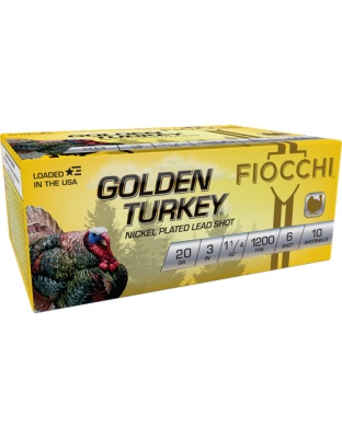 Fiocchi Golden Turkey 20 Gauge 3" 1-1/4 Ounce #6 10 Rounds 10 Boxes per Case