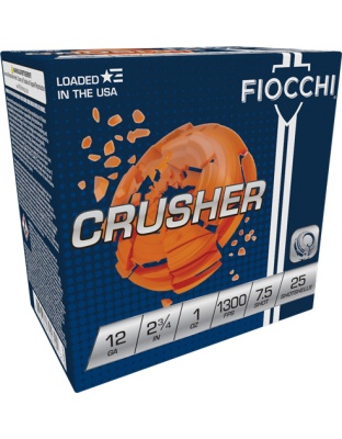 Fiocchi Crusher 12 Gauge 2.75" 1 Ounce #7.5 1300 Feet Per Second 250 Rounds Case Lot