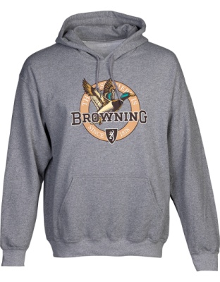 Browning Hoodie Vintage Emblem Greenhead Heather Gray 2X-Large