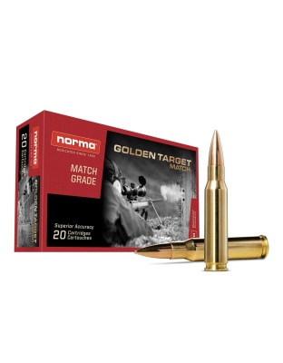 Norma Golden Target Match Rifle Ammunition.308 Win 168gr BTHP 2270 fps 20/ct