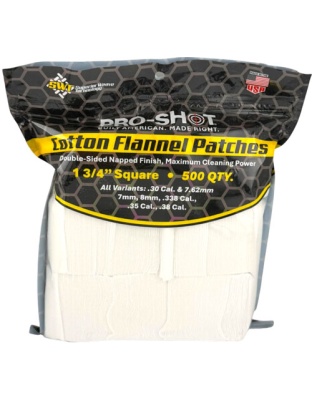 Pro-Shot Products Cleaning Patch Cotton Flannel.30-.38 1 3/4" 500 Count