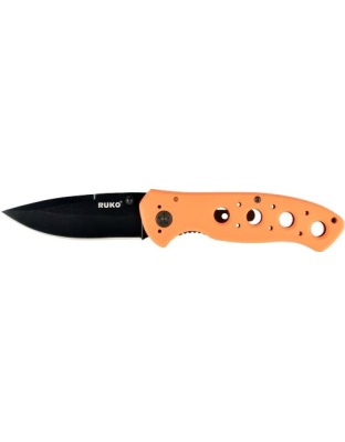 Ruko Folder 3.25" Blaze Orange Handle Clamshell
