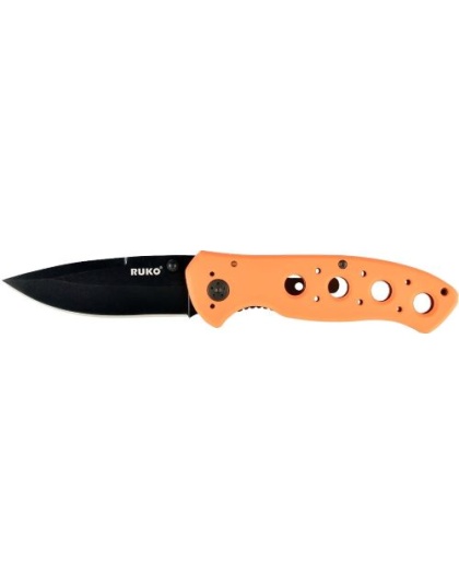 Ruko Folder 3.25" Blaze Orange Handle Clamshell