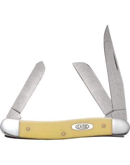 Case Knives Yellow Synthetic Smooth Medium Stockman
