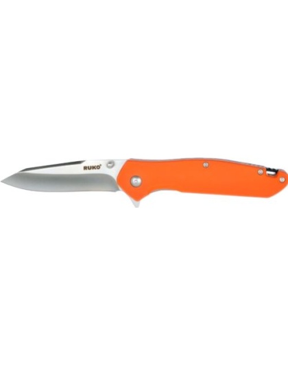 Ruko Folder Tactical Knife 3.25" Orange Handle Clamshell