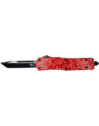 Templar Knife Small Out-the-Front Red Bandana 2.75" Black Tanto