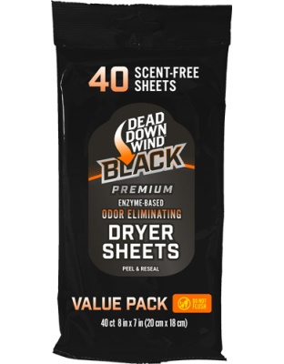 Dead Down Wind Black Premium Dryer Sheets 40 Count