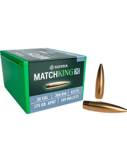 Sierra Bullets.30 Caliber.308 175 Grain Hollow Point Boat Tail Matchking X 100 Count